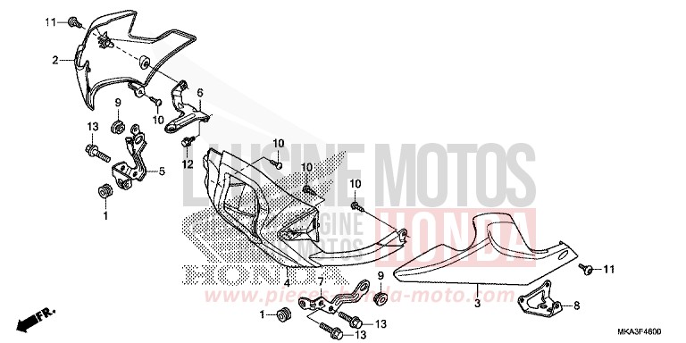 UNTERER WINDLAUF (NC750X/XA) von NC750X "Meca" MAT GUNPOWDER BLACK METALLIC (NH436) von 2018
